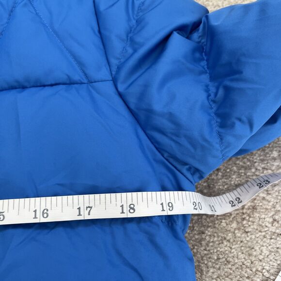 LL Bean's Down Puffer Jacket Boys Large 14-16 Blue Hooded Winter Sherpa Lined - Picture 4 of 8